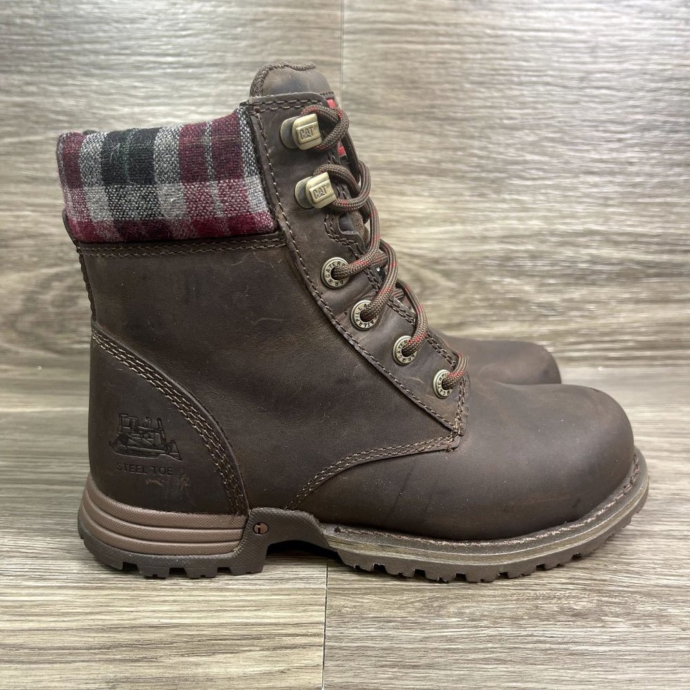 CAT Women's Kenzie Steel Toe Brown Work Boot Size 6.5